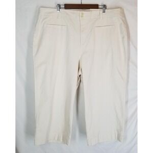 A New Day Stretch Capris Wide Leg Crop 24WR Ivory Casual New With Tags Everyday